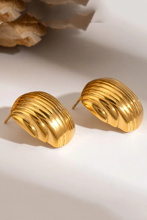 Fashion Stainless Steel Exaggerated Shell Earrings