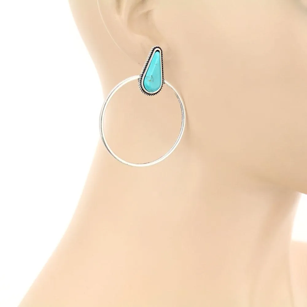 Fashion Turquoise Super Hoop Earrings