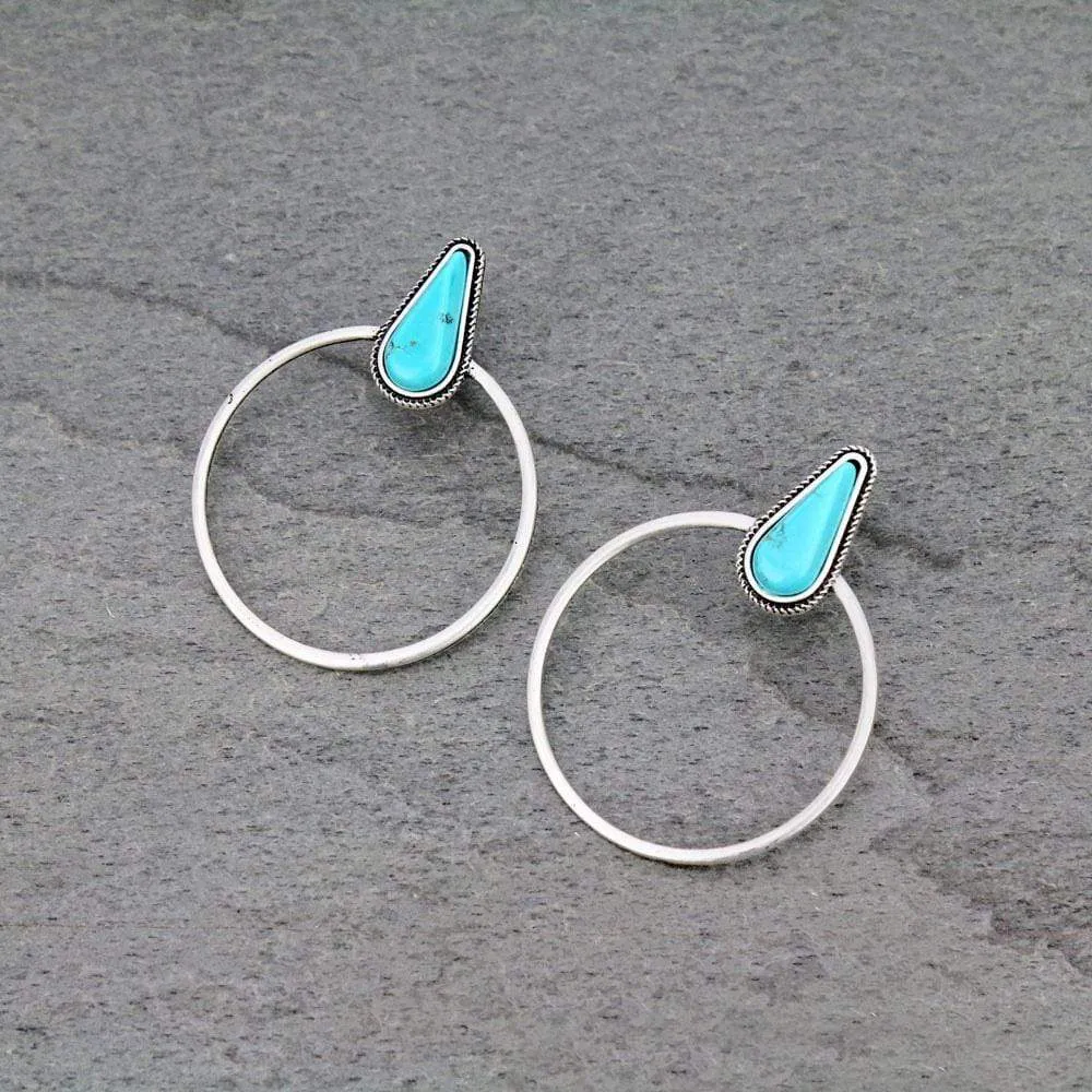 Fashion Turquoise Super Hoop Earrings