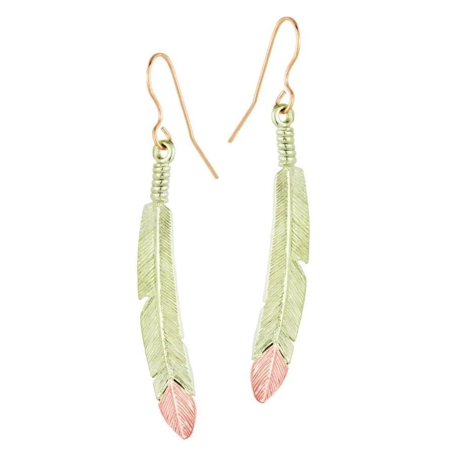 Feather - Black Hills Gold Earrings
