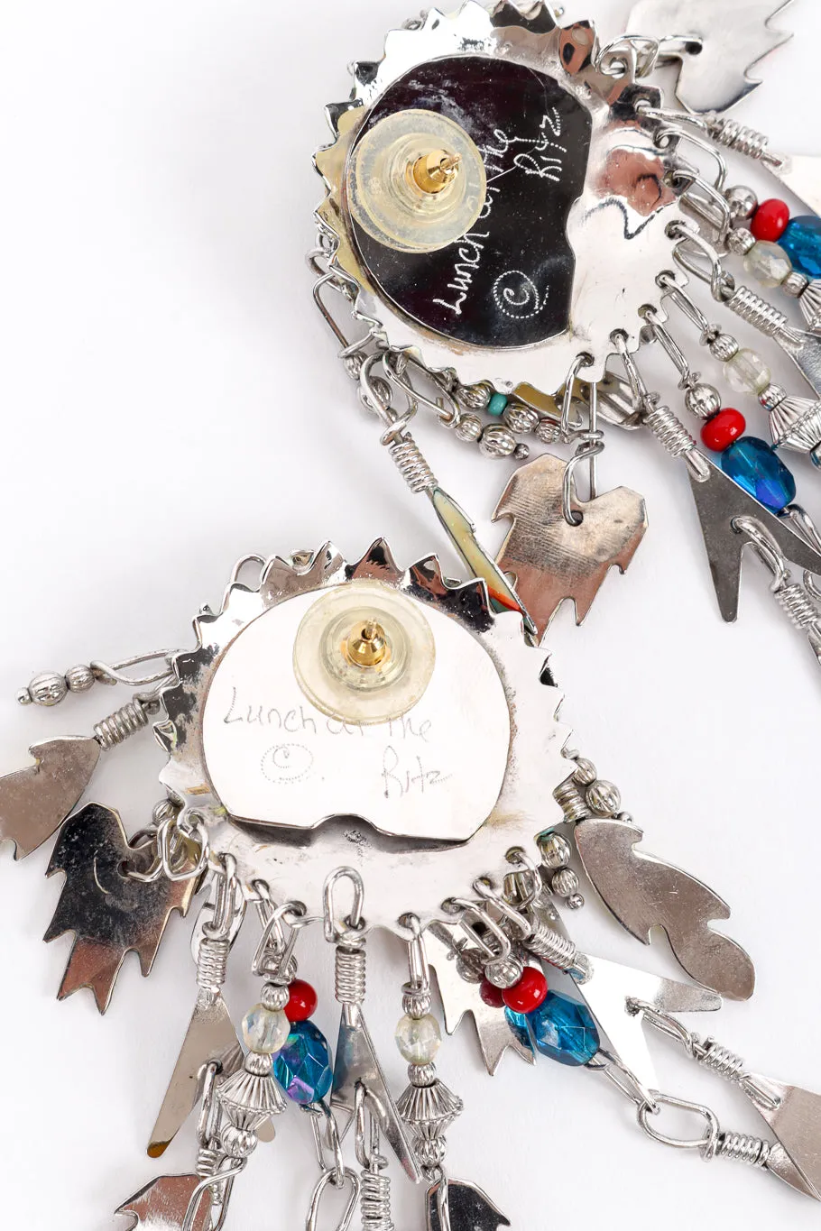 Feather Charm Chandelier Earrings