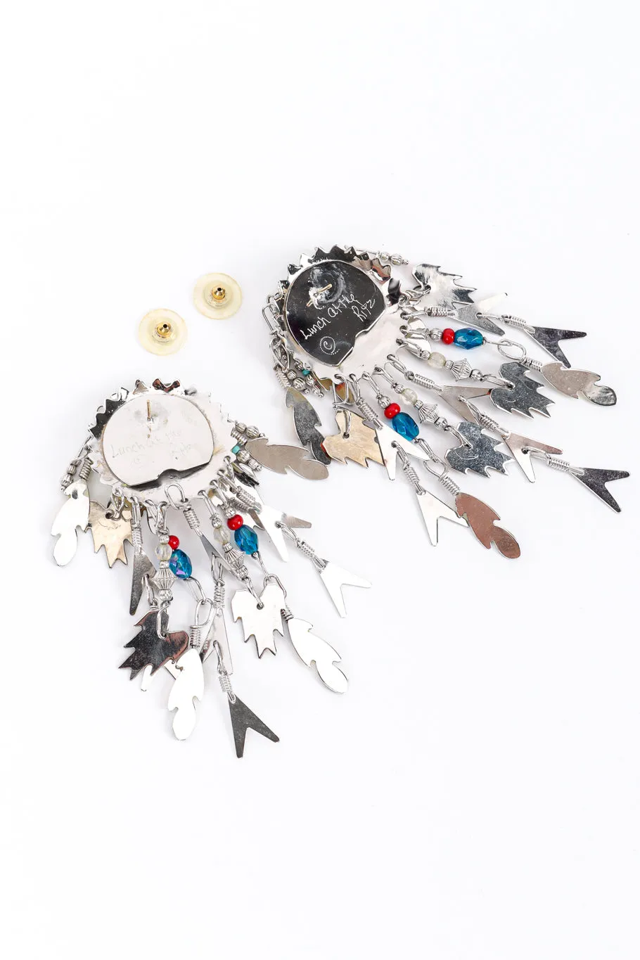 Feather Charm Chandelier Earrings