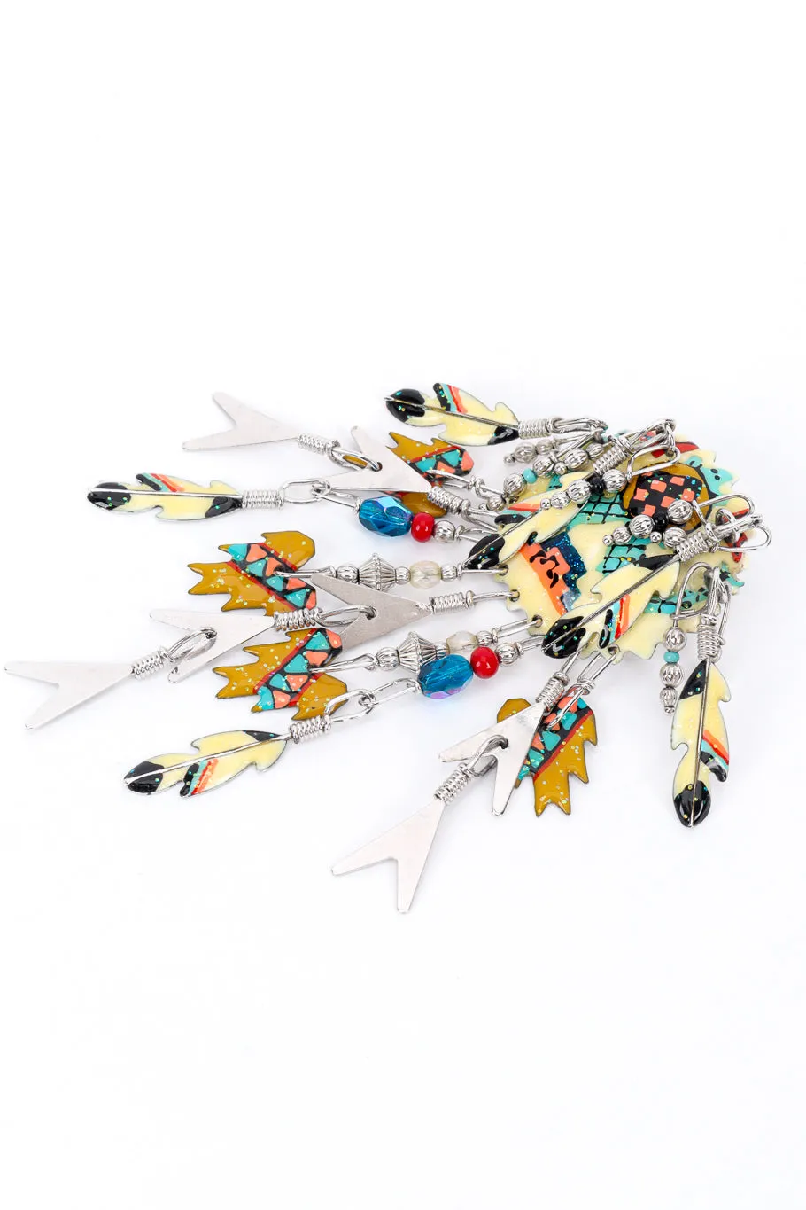 Feather Charm Chandelier Earrings