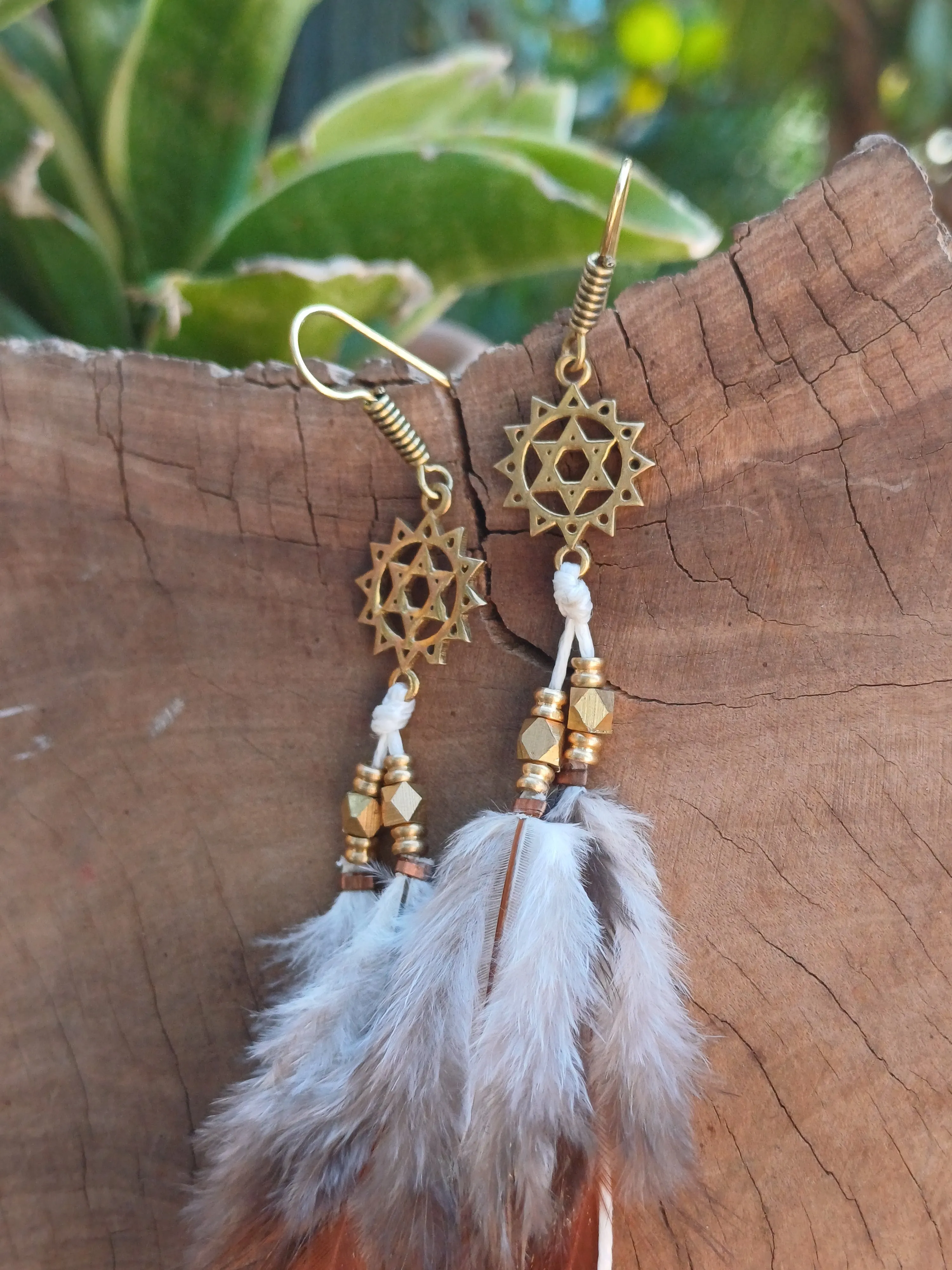 Feather Earrings With Charms