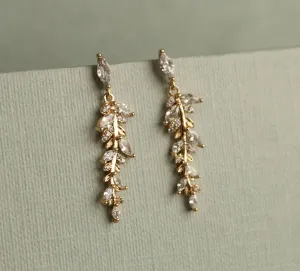 Feather Fern Drop Earrings   Glass & Cork Cloche