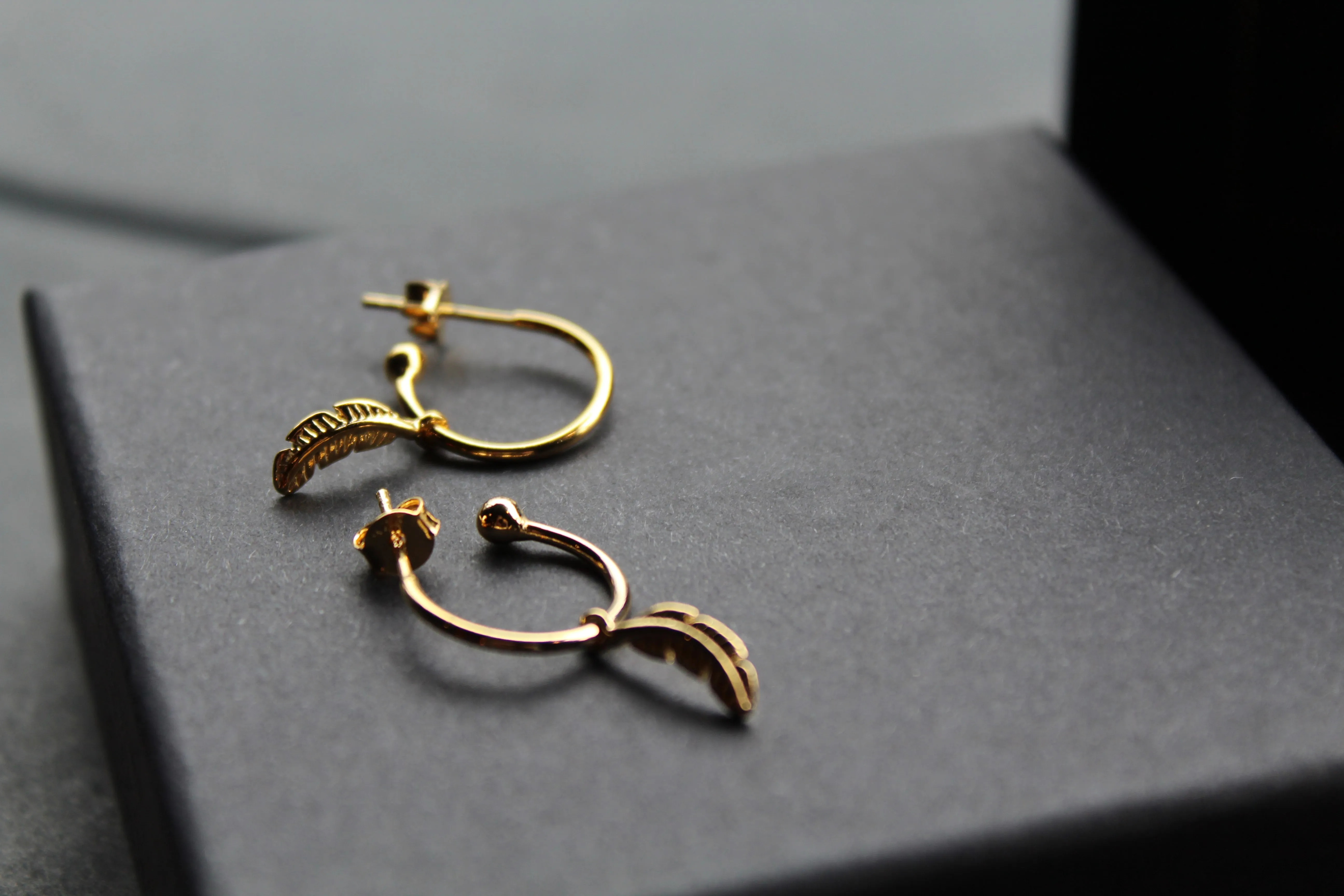 Feather Hoop Earrings