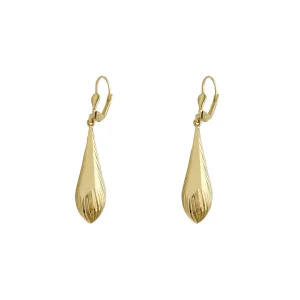 Feather Shaped Diamond Cuts Drop Earrings (14K)