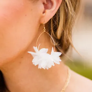 Feather Your Own Nest Earrings, White