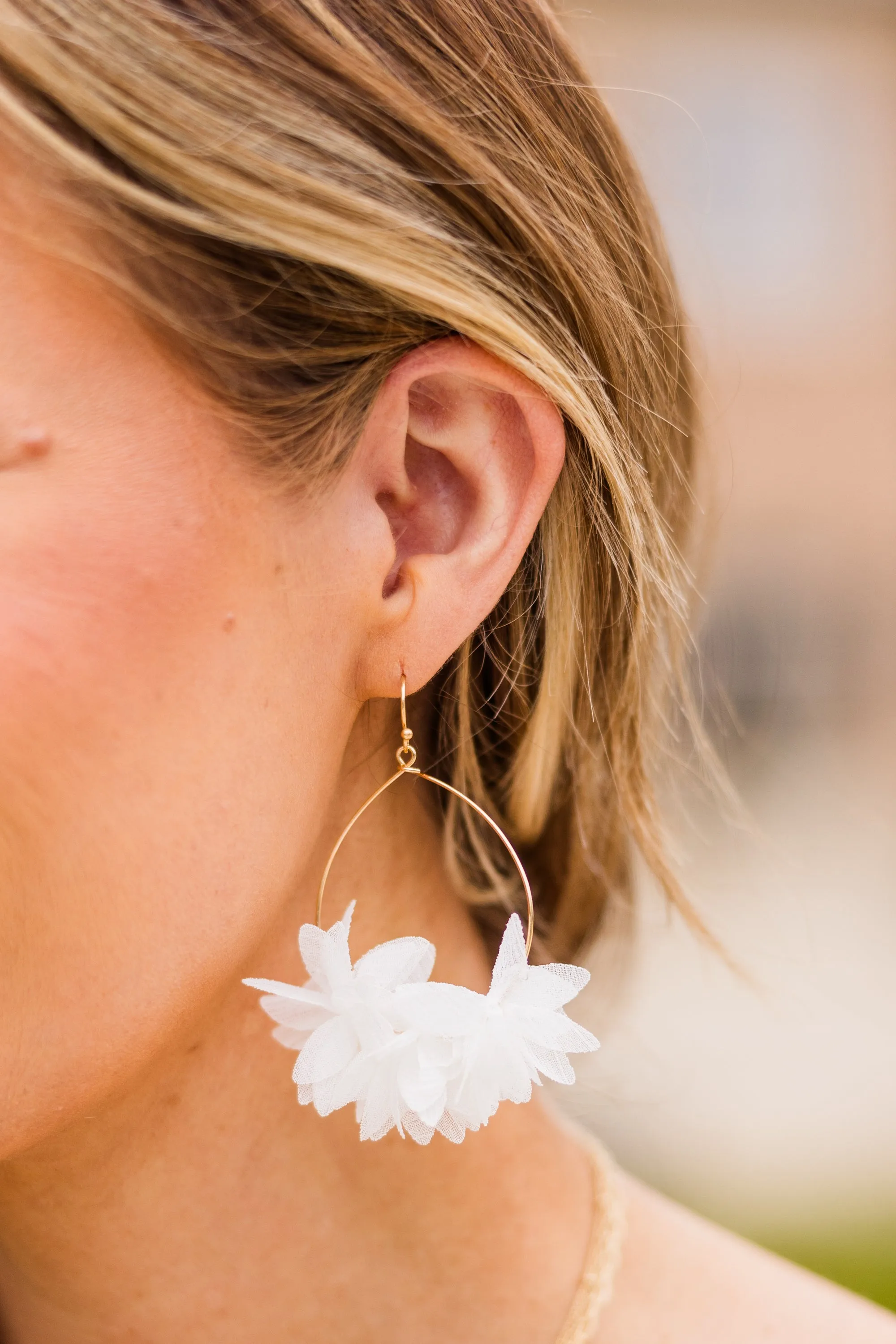 Feather Your Own Nest Earrings, White
