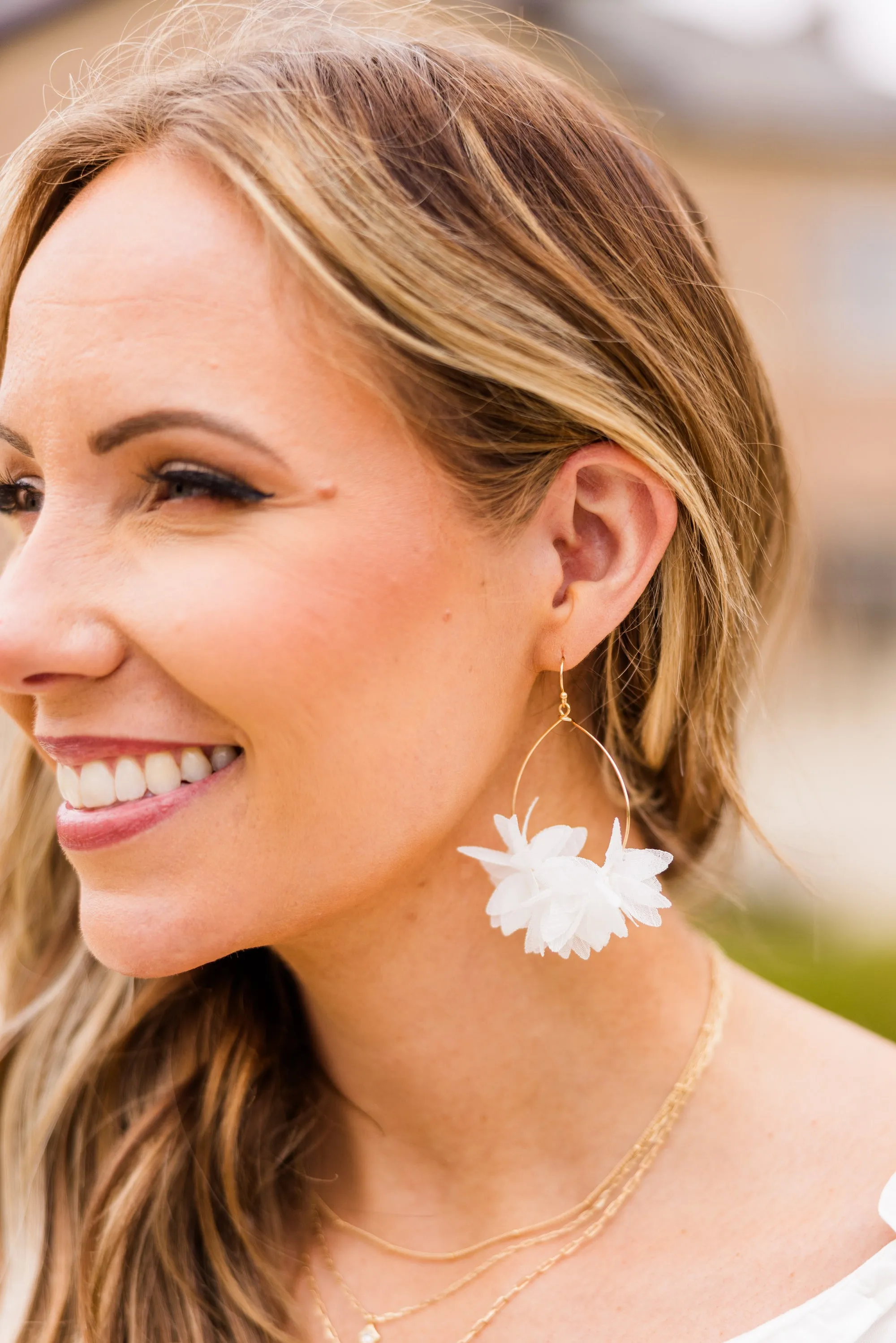 Feather Your Own Nest Earrings, White