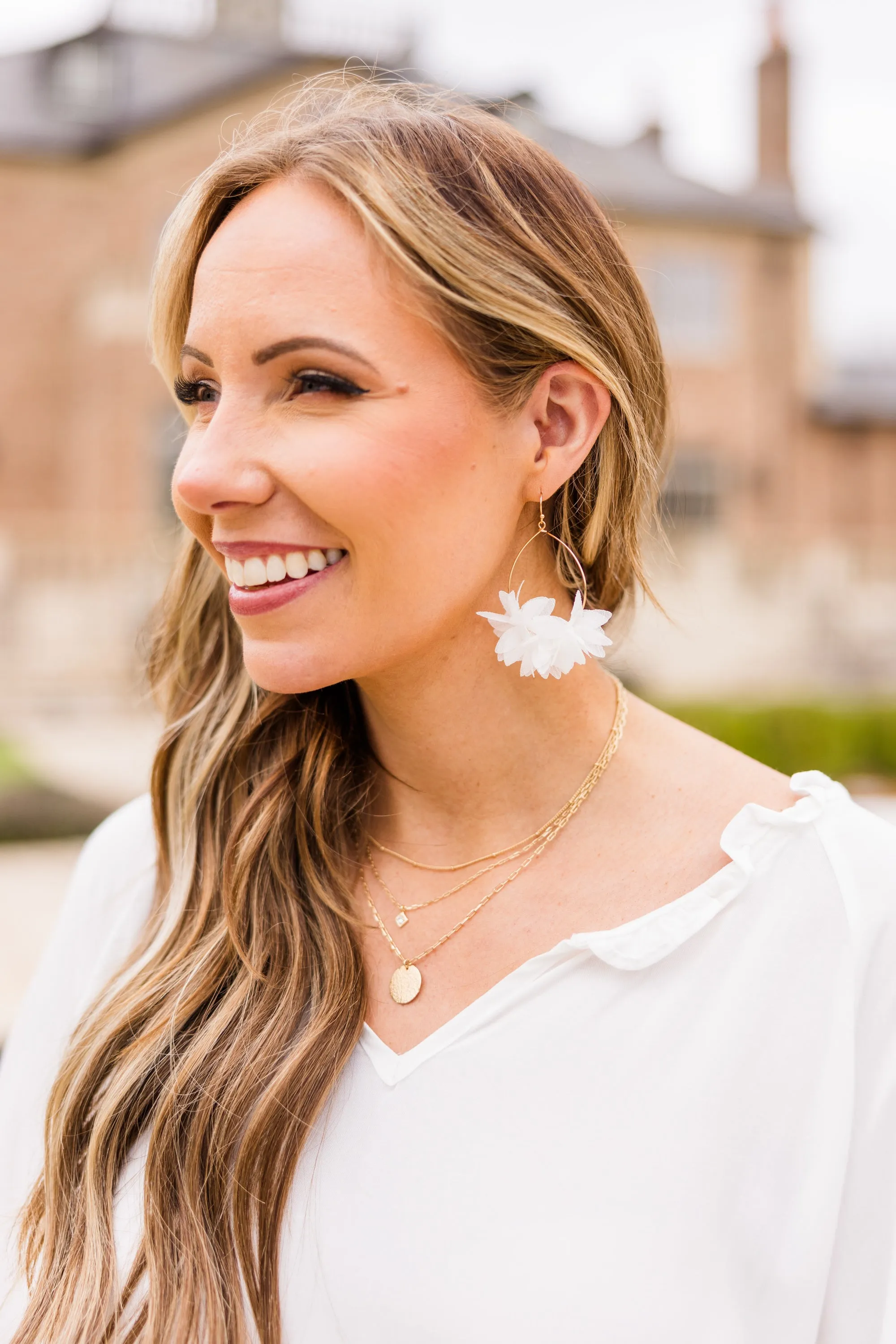 Feather Your Own Nest Earrings, White