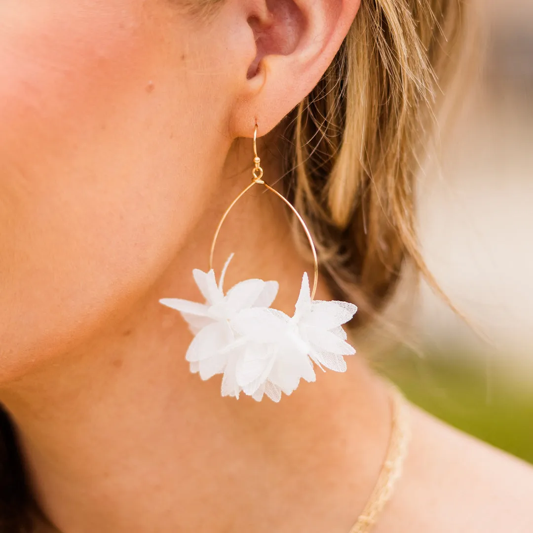 Feather Your Own Nest Earrings, White