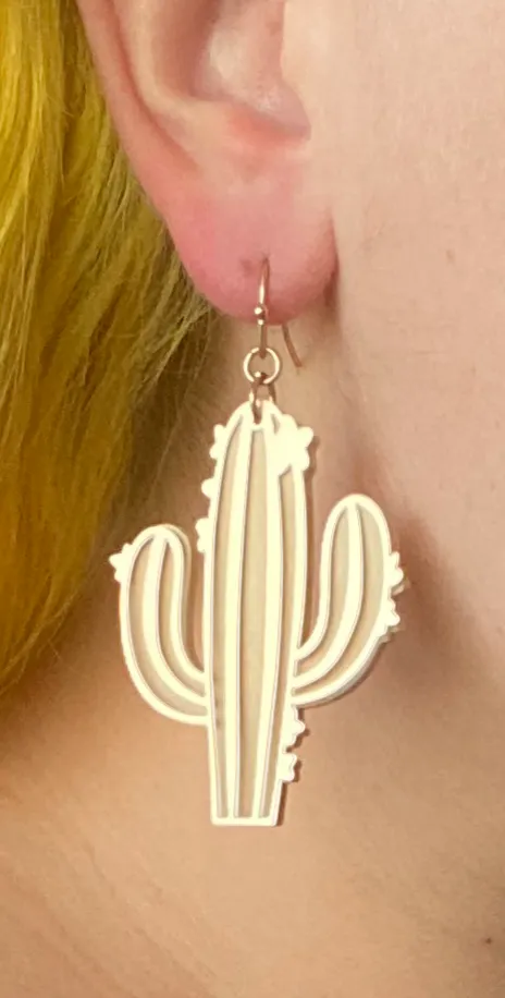 Filigree Cactus Dangle Earrings