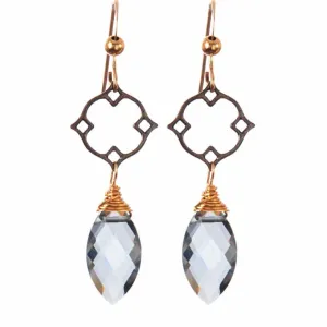 Filigree Earrings w Marquee Gem Drop