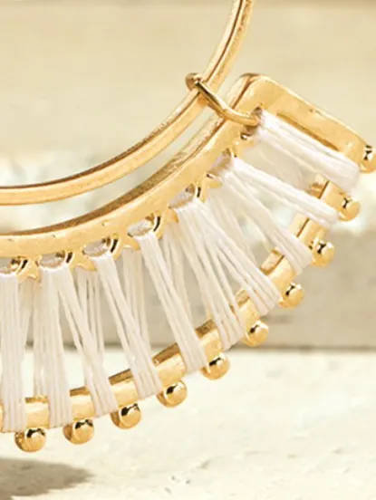 Fine Threaded Tassel Earrings