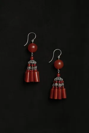 Flamenco Earrings in Carnelian