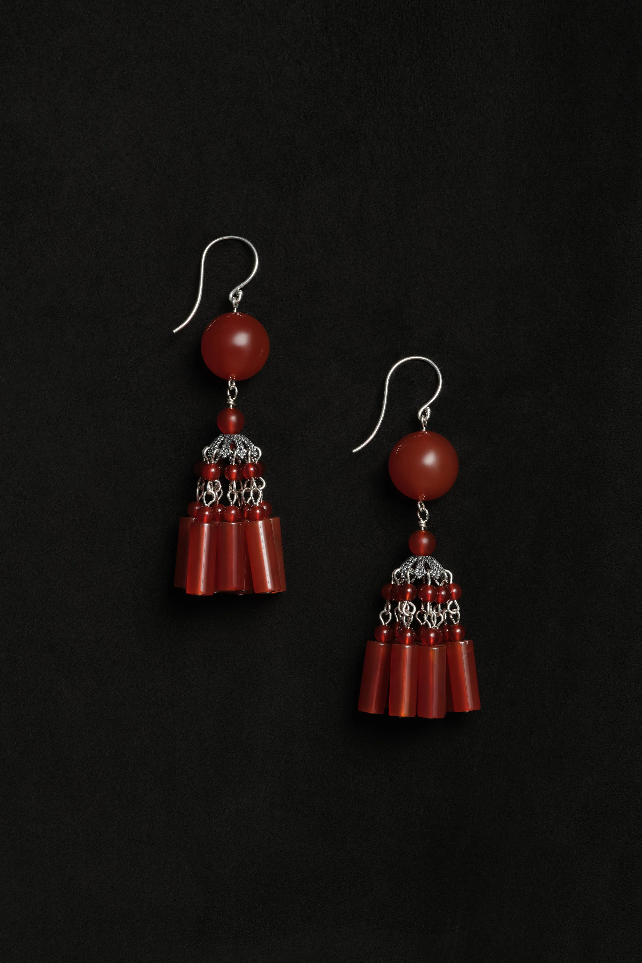 Flamenco Earrings in Carnelian