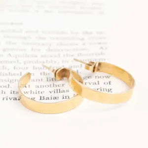 Flat Gold Hoop Earrings