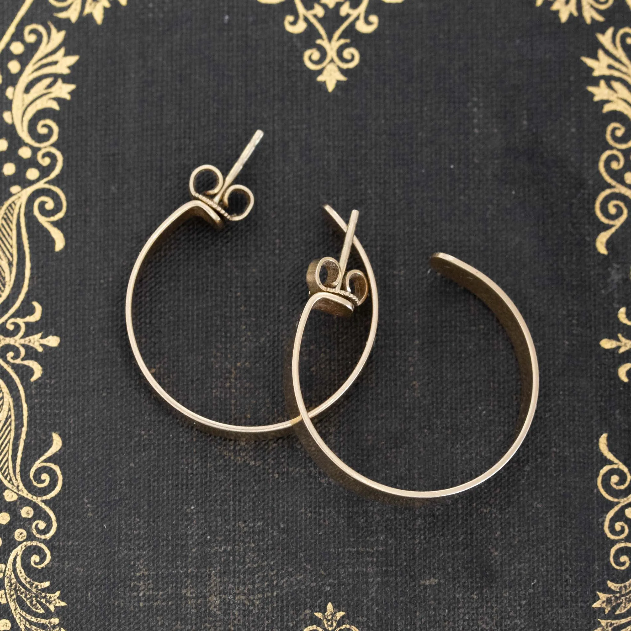 Flat Gold Hoop Earrings
