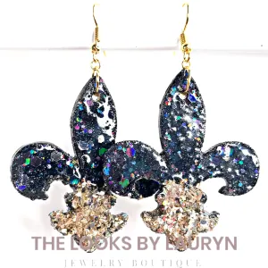 Fleur De Lis Wooden Earrings