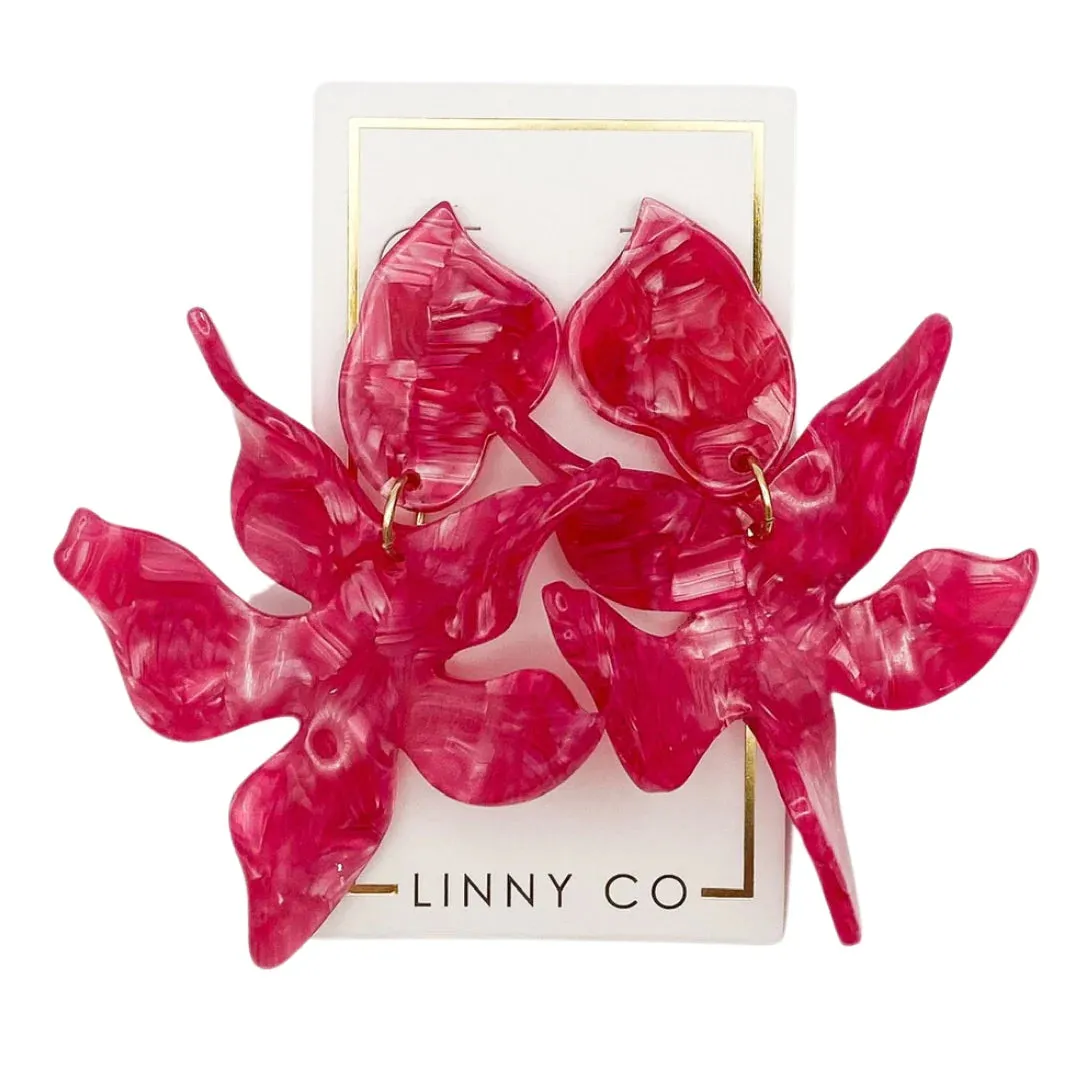 Flora- Pearlized Pink Earrings