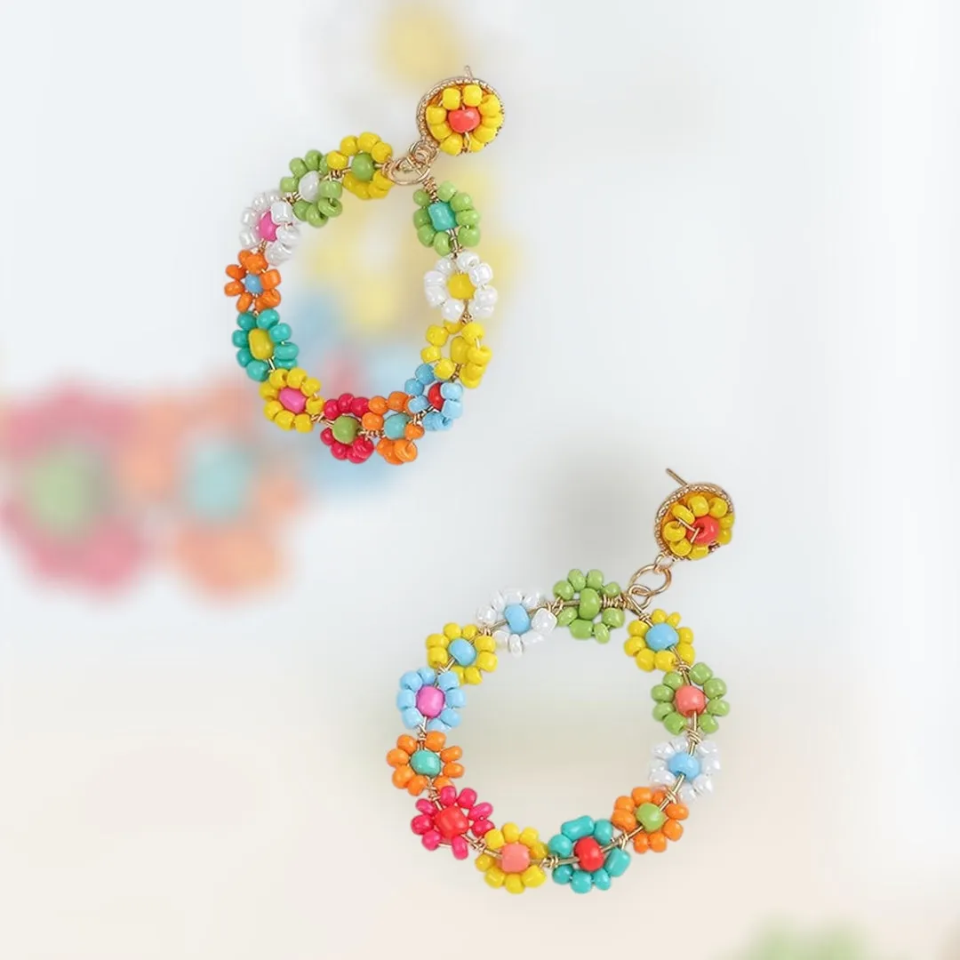 Flower Shower Beaded Earrings
