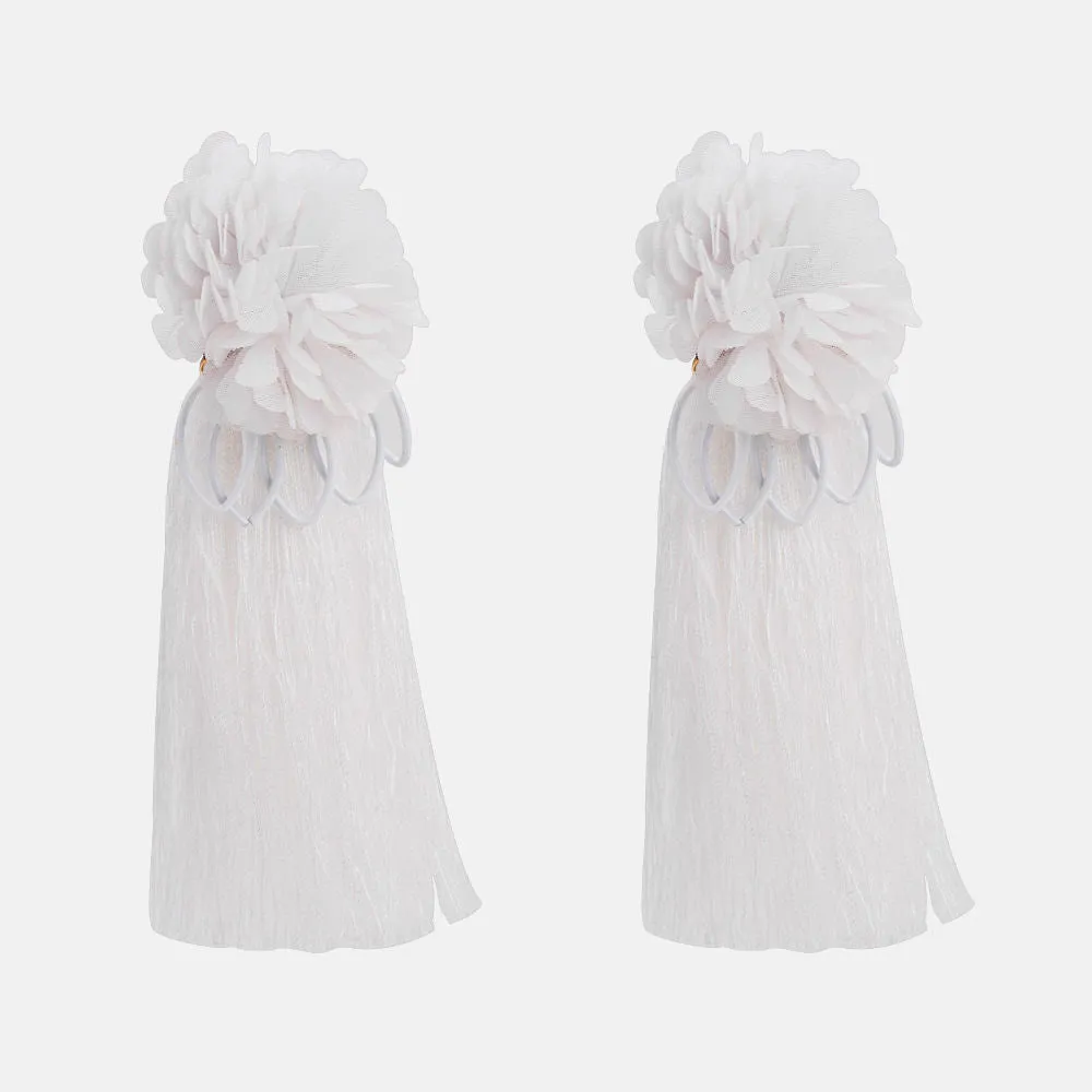 Flower Tassel Earrings Trend Street Shooting Inlaid Earrings