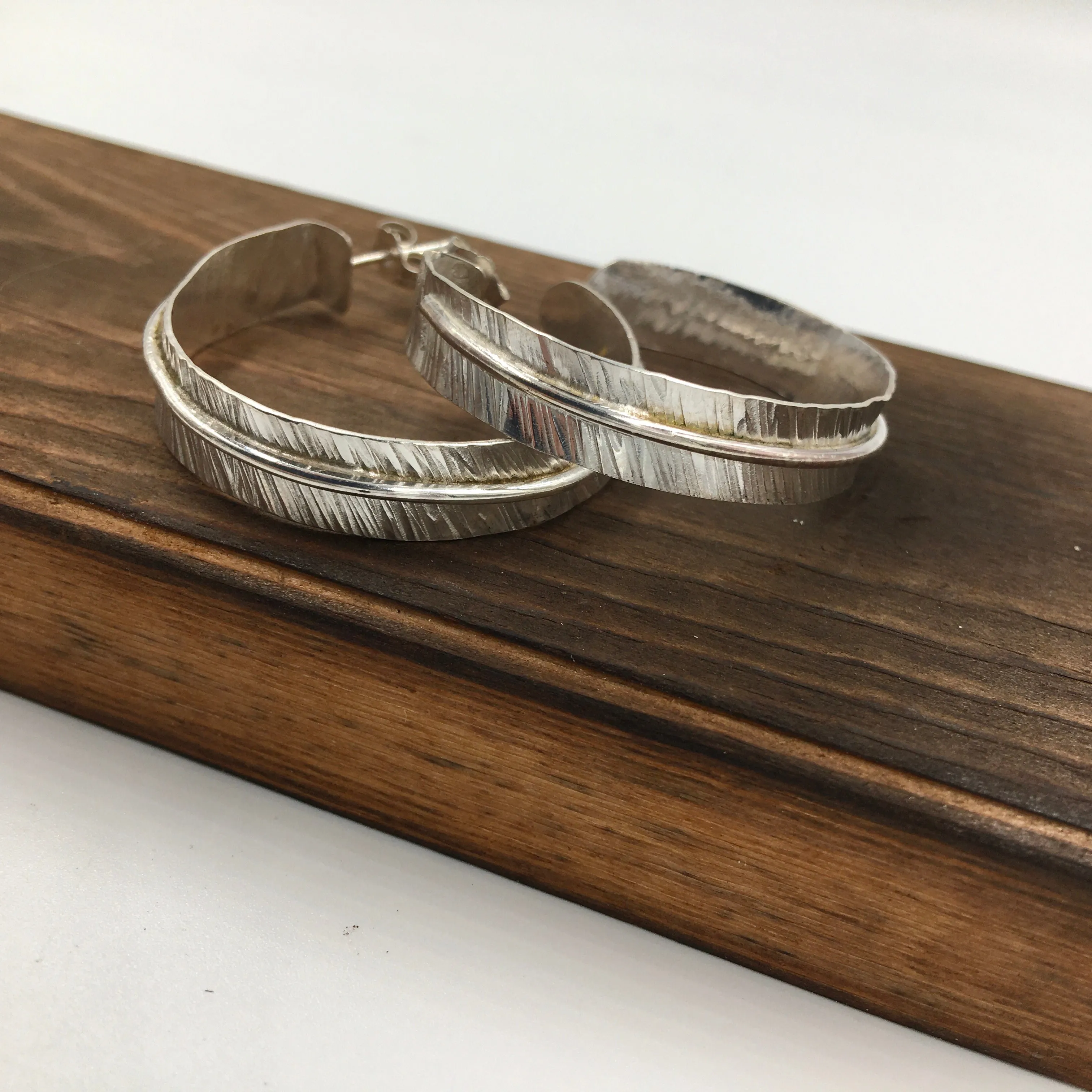 Forged Sterling Hoops