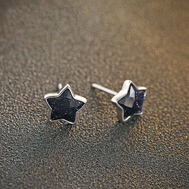 Galaxy Star Silver Stud Crystal Cubic Zircon Earrings
