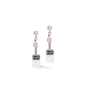 GeoCUBE® Iconic Precious earrings pink-lilac