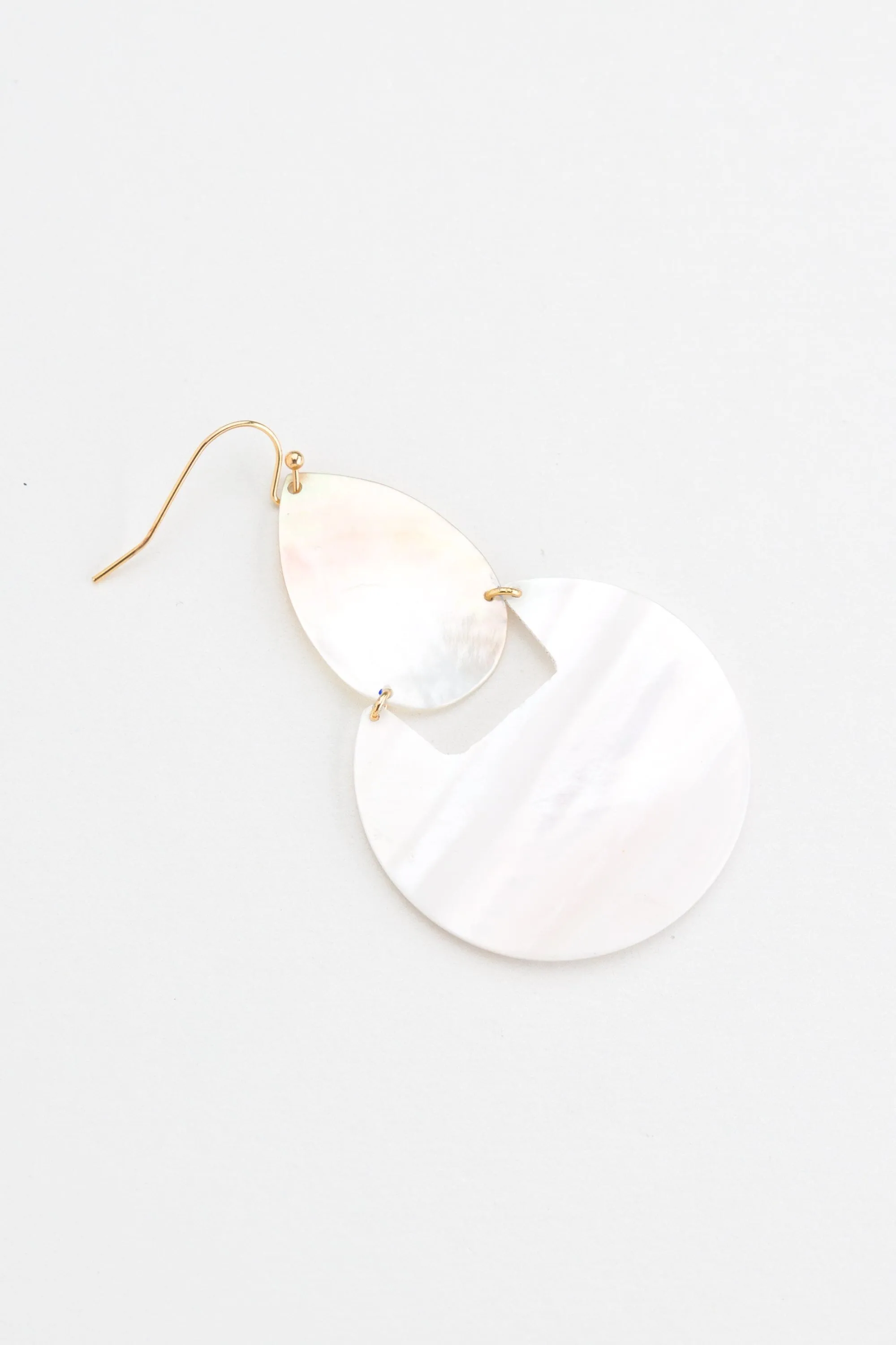 Geometric Flat Capiz Shell Dangling Earrings