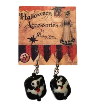 Ghost Venetian Glass Beads Earrings