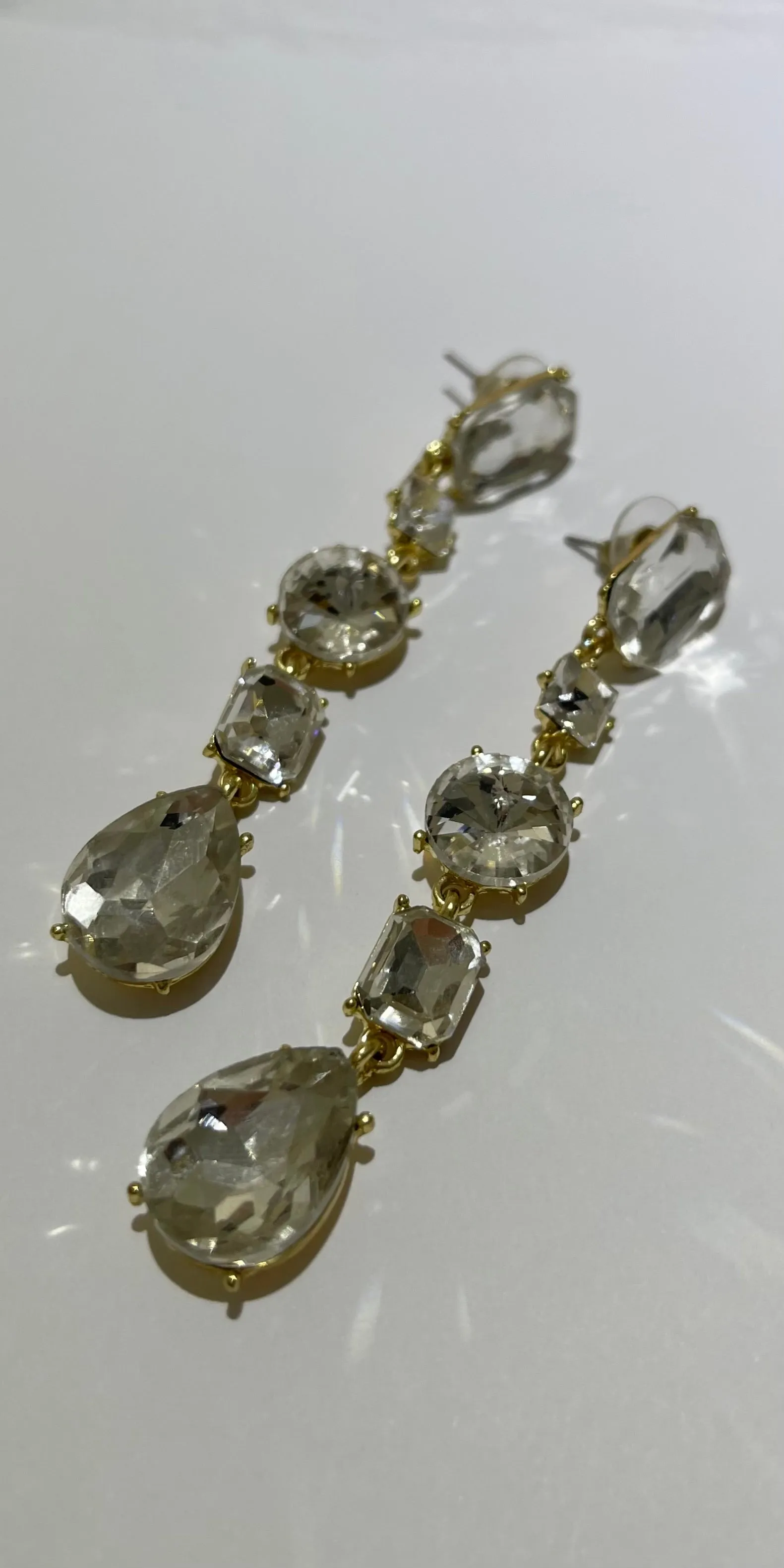 Glam & Stones Gold Drop Earrings