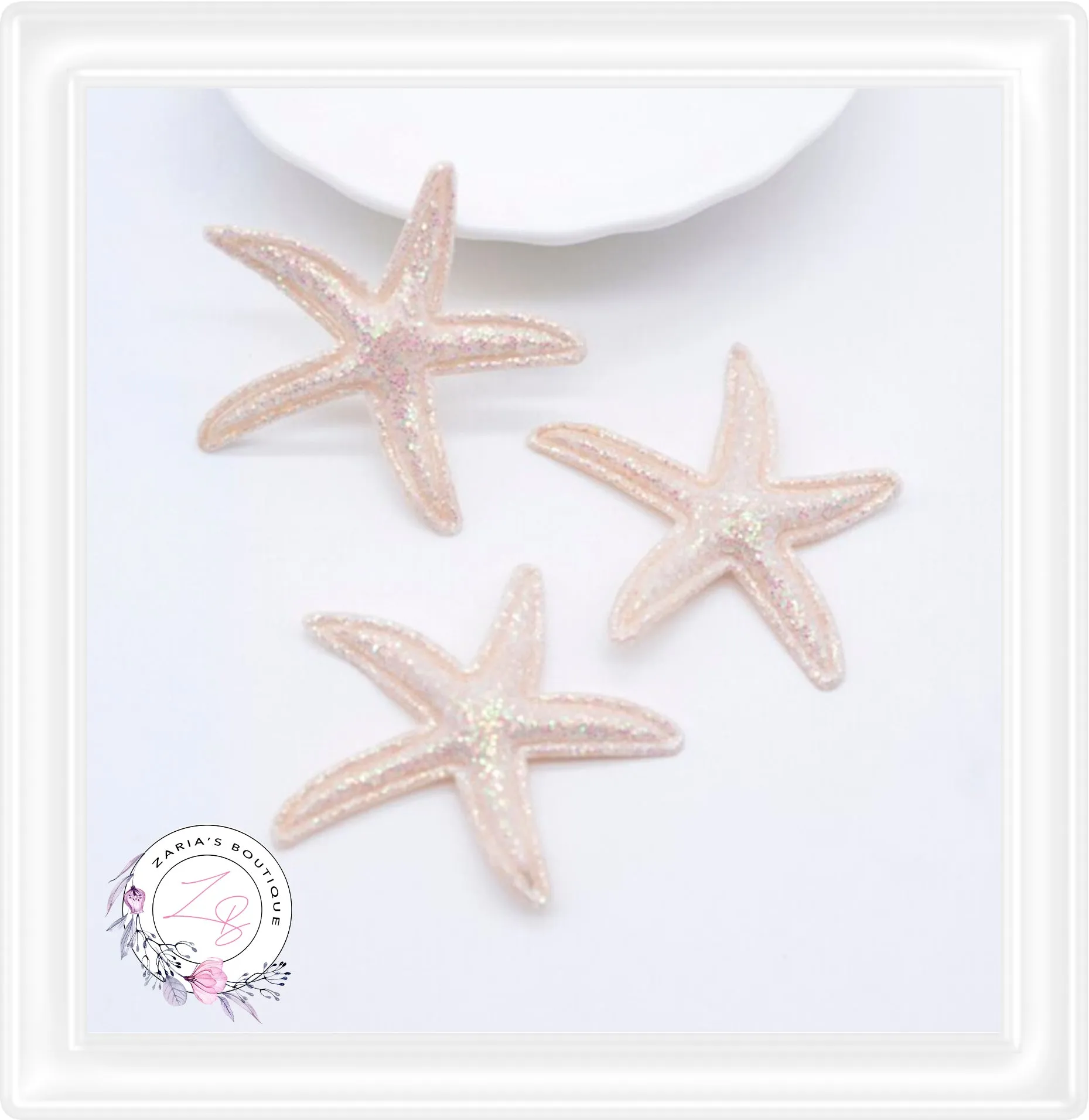 • Glitter Starfish • Bow & Mermaid Tiara Embellishments • 7 Colours •
