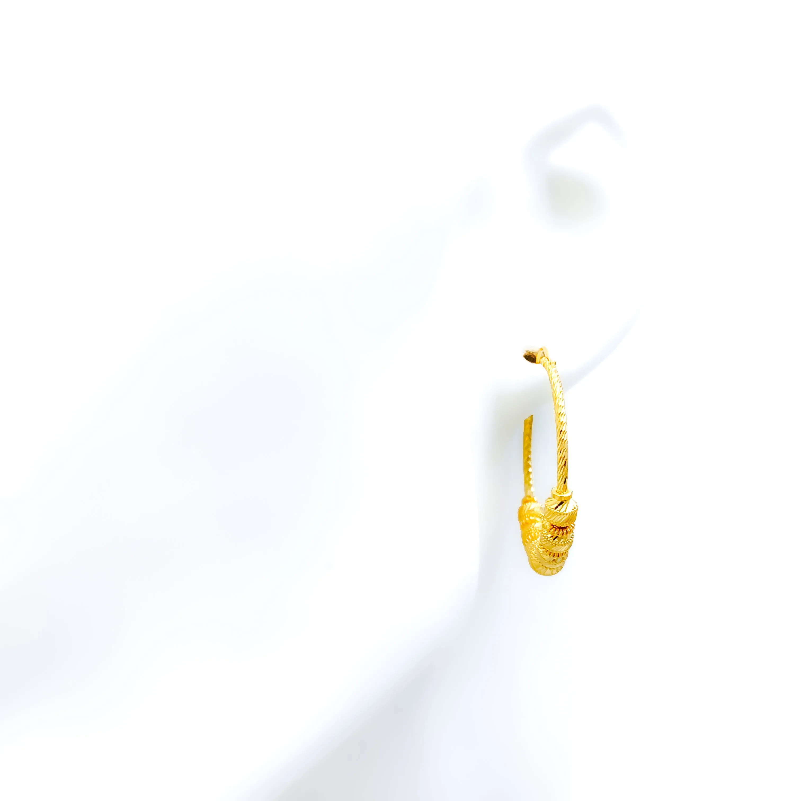 Glowing Fine 22k Gold Hoop Earring