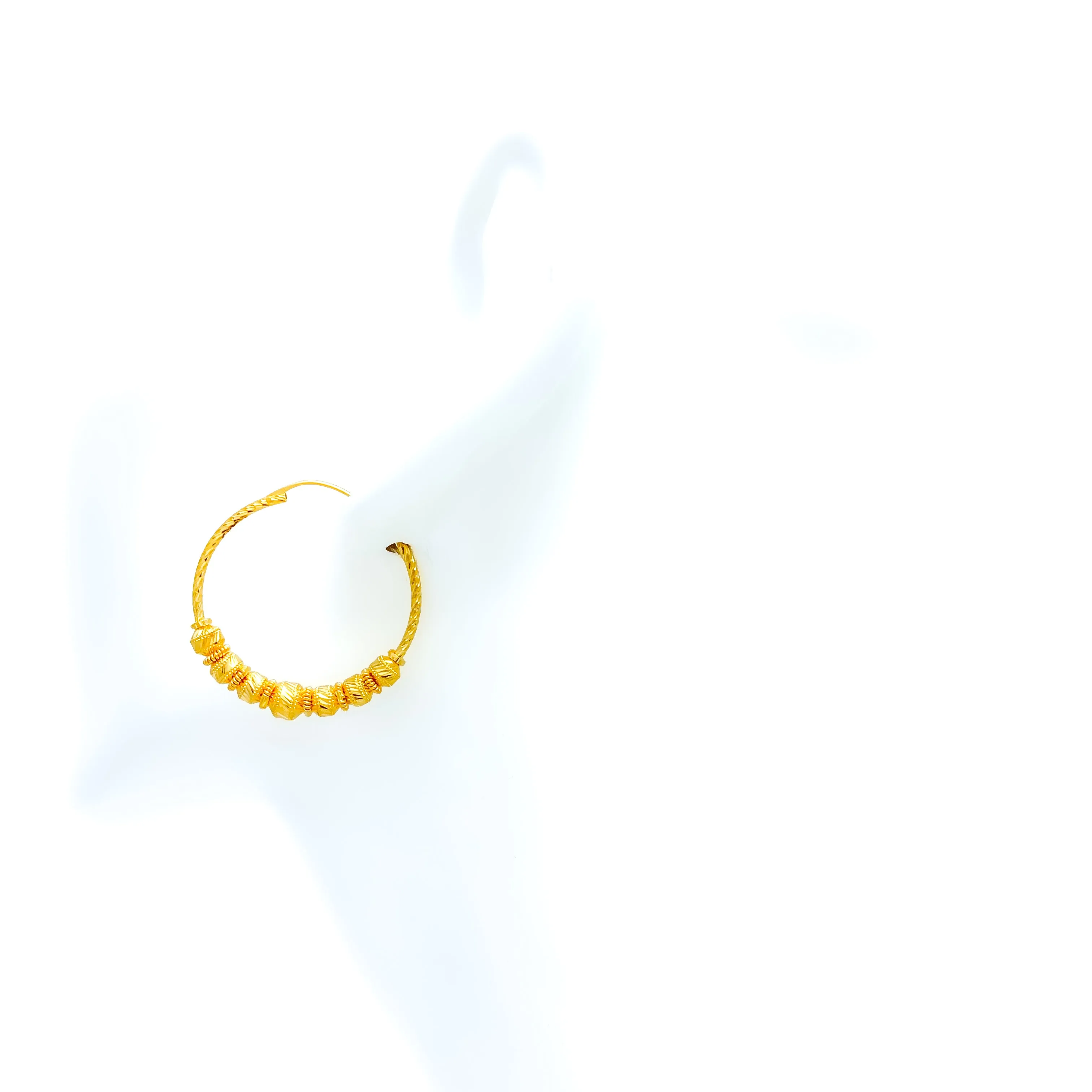 Glowing Fine 22k Gold Hoop Earring
