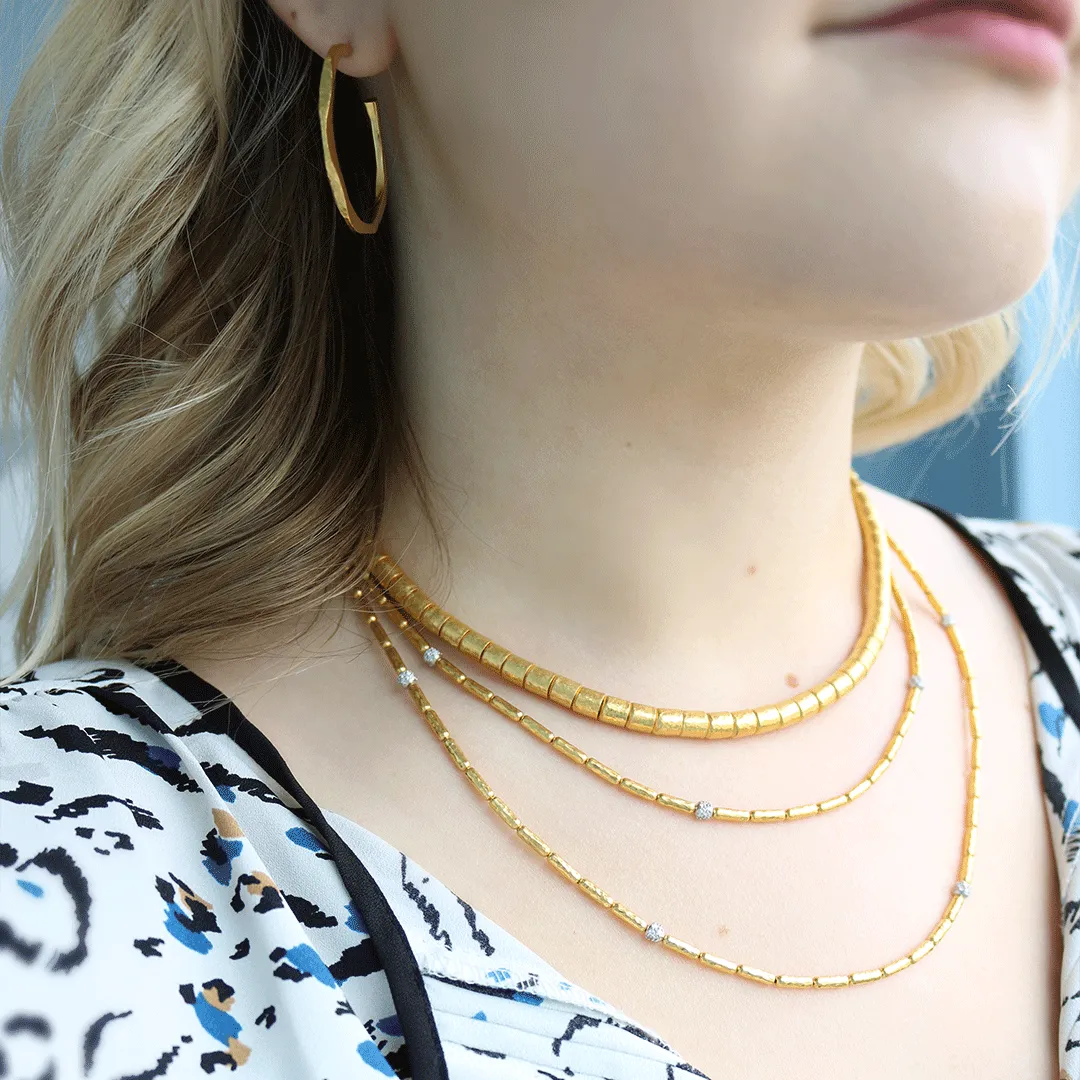 Gold 35mm Round Hoop Earrings