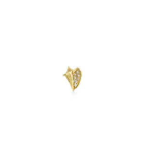 Gold & Diamond Conch Shell Stud