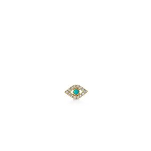 Gold & Diamond Mini Bezel Eye Stud