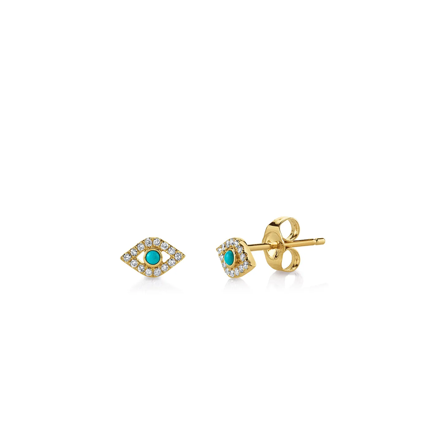 Gold & Diamond Mini Bezel Eye Stud