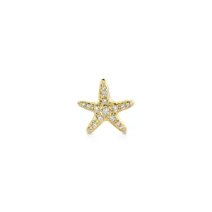 Gold & Diamond Starfish Stud
