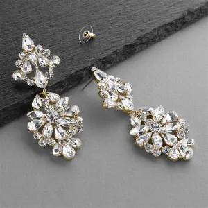 Gold and Crystal Dangle Earrings