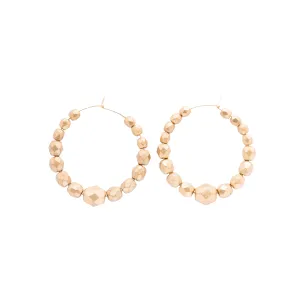 Gold Beaded Hoops