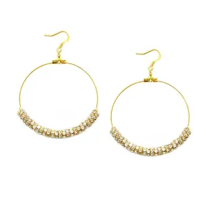 GOLD-CLEAR EARRINGS  #ER1325_G-CRY (LE6)