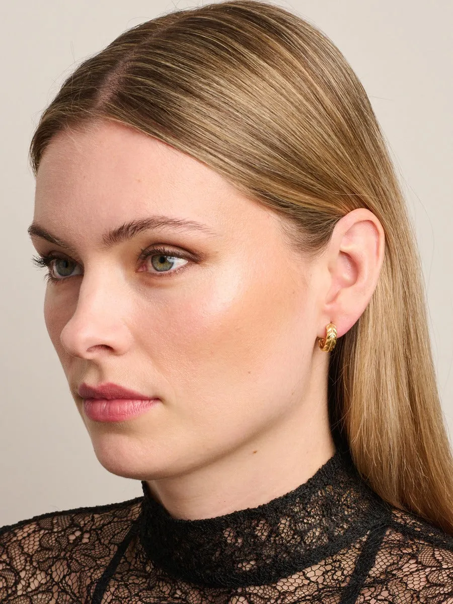 Gold Feather Mini Hoops  | Tiger Tree