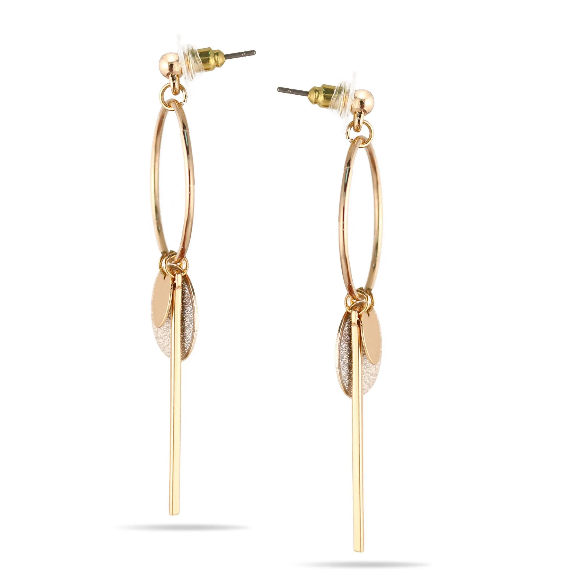 GOLD GLITTER TASSEL EARRING#SQGN112913G