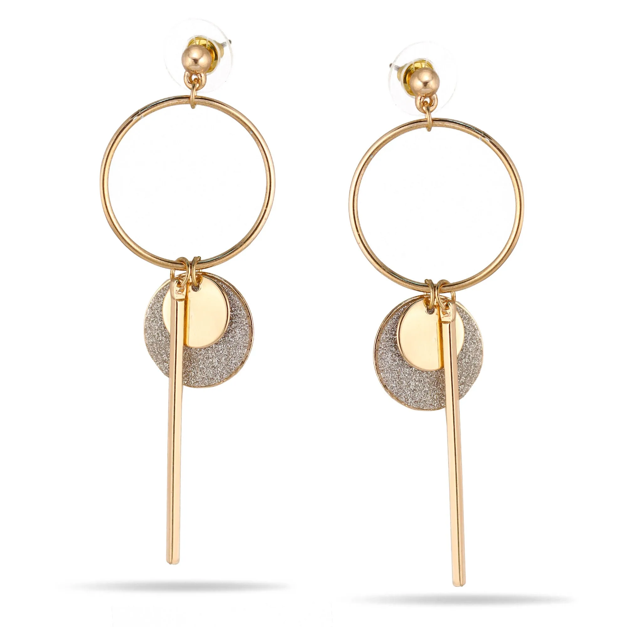 GOLD GLITTER TASSEL EARRING#SQGN112913G