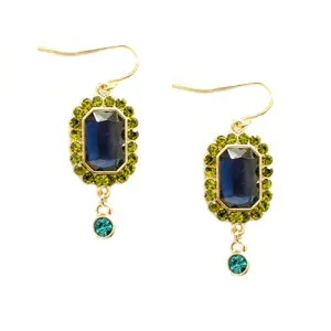 GOLD MULTI COLOR BLUE AND GREEN EARRINGS  #FW1202545 (IF26)