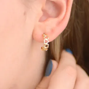 Gold Open Heart Hoop Earrings