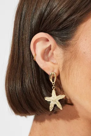 Gold Shell and Starfish Earrings